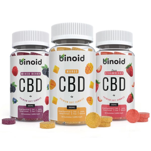 Binoid CBD oil dropper bottle product packaging on a clean background