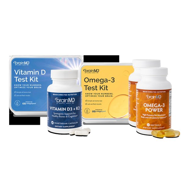 BrainMD omega and vitamin D supplement bundle product photo